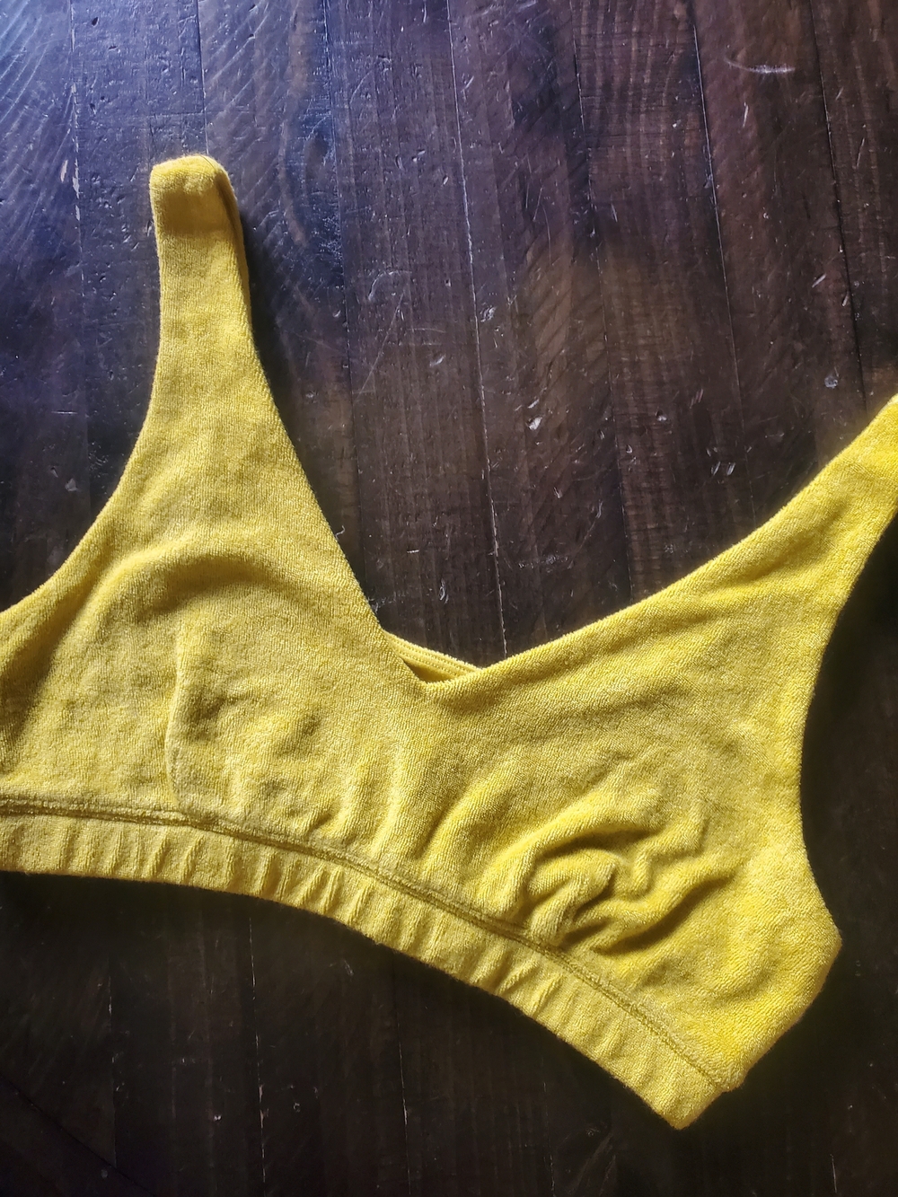 aerie Mustard Yellow Terry Crop Bralette